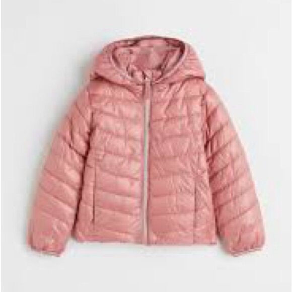 *SOLD*| H&M| Girl’s Rose Pink Warm Puffer Jacket w/Removable Hood Size 8-10 - Picture 7 of 7